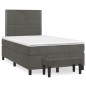 vidaXL Cama box spring con colchón terciopelo gris oscuro 120x200 cm