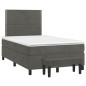 vidaXL Cama box spring con colchón terciopelo gris oscuro 120x200 cm