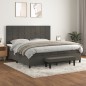 vidaXL Cama box spring con colchón terciopelo gris oscuro 200x200 cm vidaXL Cama box spring con colchón terciopelo gris oscuro 200x200 cm