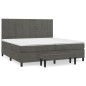 vidaXL Cama box spring con colchón terciopelo gris oscuro 200x200 cm vidaXL Cama box spring con colchón terciopelo gris oscuro 200x200 cm