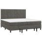 vidaXL Cama box spring con colchón terciopelo gris oscuro 200x200 cm vidaXL Cama box spring con colchón terciopelo gris oscuro 200x200 cm