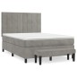 vidaXL Cama box spring con colchón terciopelo gris claro 140x190 cm vidaXL Cama box spring con colchón terciopelo gris claro 140x190 cm
