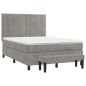 vidaXL Cama box spring con colchón terciopelo gris claro 140x190 cm vidaXL Cama box spring con colchón terciopelo gris claro 140x190 cm