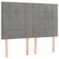 vidaXL Cama box spring con colchón terciopelo gris claro 140x190 cm vidaXL Cama box spring con colchón terciopelo gris claro 140x190 cm