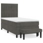 vidaXL Cama box spring con colchón terciopelo gris oscuro 90x200 cm vidaXL Cama box spring con colchón terciopelo gris oscuro 90x200 cm