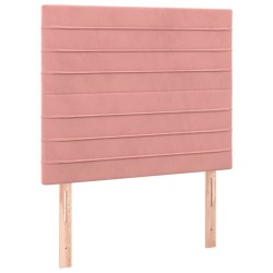 vidaXL Cama box spring con colchón terciopelo rosa 120x200 cm