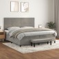vidaXL Cama box spring con colchón terciopelo gris claro 200x200 cm vidaXL Cama box spring con colchón terciopelo gris claro 200x200 cm
