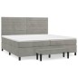 vidaXL Cama box spring con colchón terciopelo gris claro 200x200 cm vidaXL Cama box spring con colchón terciopelo gris claro 200x200 cm
