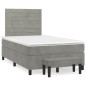 vidaXL Cama box spring con colchón terciopelo gris claro 120x200 cm vidaXL Cama box spring con colchón terciopelo gris claro 120x200 cm