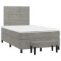 vidaXL Cama box spring con colchón terciopelo gris claro 120x200 cm vidaXL Cama box spring con colchón terciopelo gris claro 120x200 cm