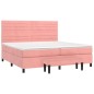 vidaXL Cama box spring con colchón terciopelo rosa 200x200 cm vidaXL Cama box spring con colchón terciopelo rosa 200x200 cm