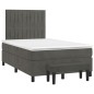 vidaXL Cama box spring con colchón terciopelo gris oscuro 120x200 cm