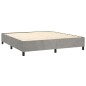 vidaXL Cama box spring con colchón terciopelo gris claro 180x200 cm vidaXL Cama box spring con colchón terciopelo gris claro 180x200 cm