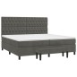 vidaXL Cama box spring con colchón terciopelo gris oscuro 200x200 cm vidaXL Cama box spring con colchón terciopelo gris oscuro 200x200 cm