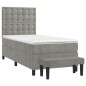 vidaXL Cama box spring con colchón terciopelo gris claro 100x200 cm