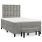 vidaXL Cama box spring con colchón terciopelo gris claro 120x200 cm vidaXL Cama box spring con colchón terciopelo gris claro 120x200 cm