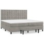 vidaXL Cama box spring con colchón terciopelo gris claro 200x200 cm vidaXL Cama box spring con colchón terciopelo gris claro 200x200 cm