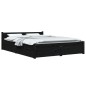 vidaXL Estructura de cama con cajones negro 160x200 cm