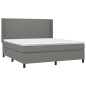vidaXL Cama box spring colchón y luces LED tela gris oscuro 180x200 cm vidaXL Cama box spring colchón y luces LED tela gris oscuro 180x200 cm