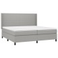 vidaXL Cama box spring con colchón tela y LED gris claro 200x200 cm