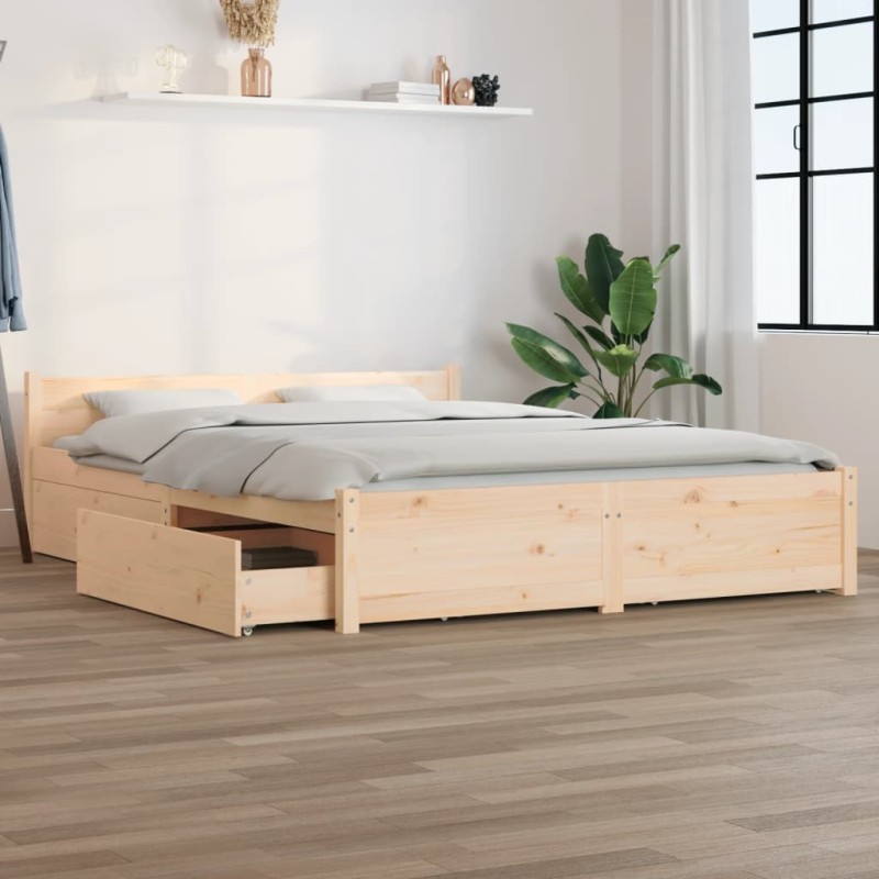 vidaXL Estructura de cama con cajones 140x200 cm vidaXL Estructura de cama con cajones 140x200 cm