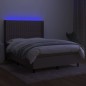 vidaXL Cama box spring colchón y luces LED tela gris taupe 140x190 cm vidaXL Cama box spring colchón y luces LED tela gris taupe 140x190 cm