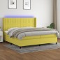vidaXL Cama box spring colchón y luces LED tela verde 200x200 cm vidaXL Cama box spring colchón y luces LED tela verde 200x200 cm