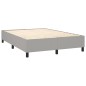 vidaXL Cama box spring colchón y luces LED tela gris claro 140x200 cm vidaXL Cama box spring colchón y luces LED tela gris claro 140x200 cm