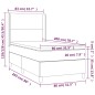 vidaXL Cama box spring colchón y luces LED tela marrón oscuro 80x200cm vidaXL Cama box spring colchón y luces LED tela marrón oscuro 80x200cm