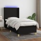 vidaXL Cama box spring colchón y luces LED tela negro 90x190 cm vidaXL Cama box spring colchón y luces LED tela negro 90x190 cm
