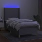 vidaXL Cama box spring colchón y luces LED tela gris claro 100x200 cm vidaXL Cama box spring colchón y luces LED tela gris claro 100x200 cm