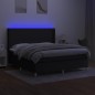 vidaXL Cama box spring colchón y luces LED tela negro 180x200 cm vidaXL Cama box spring colchón y luces LED tela negro 180x200 cm