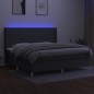 vidaXL Cama box spring colchón y luces LED tela gris claro 200x200 cm vidaXL Cama box spring colchón y luces LED tela gris claro 200x200 cm