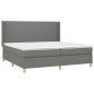 vidaXL Cama box spring colchón y luces LED tela gris claro 200x200 cm vidaXL Cama box spring colchón y luces LED tela gris claro 200x200 cm