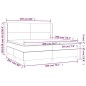 vidaXL Cama box spring colchón y luces LED tela gris claro 200x200 cm vidaXL Cama box spring colchón y luces LED tela gris claro 200x200 cm