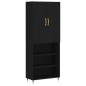 vidaXL Aparador alto madera contrachapada negro 69,5x34x180 cm vidaXL Aparador alto madera contrachapada negro 69,5x34x180 cm