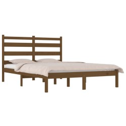 vidaXL Estructura de cama doble pequeña madera pino marrón 120x190 cm