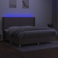 vidaXL Cama box spring colchón y luces LED tela gris taupe 200x200 cm vidaXL Cama box spring colchón y luces LED tela gris taupe 200x200 cm
