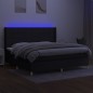 vidaXL Cama box spring colchón y luces LED tela negro 200x200 cm vidaXL Cama box spring colchón y luces LED tela negro 200x200 cm