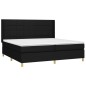 vidaXL Cama box spring colchón y luces LED tela negro 200x200 cm vidaXL Cama box spring colchón y luces LED tela negro 200x200 cm