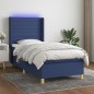 vidaXL Cama box spring colchón y luces LED tela azul 80x200 cm