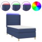 vidaXL Cama box spring colchón y luces LED tela azul 80x200 cm
