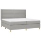 vidaXL Cama box spring con colchón tela y LED gris claro 200x200 cm vidaXL Cama box spring con colchón tela y LED gris claro 200x200 cm