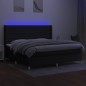 vidaXL Cama box spring colchón y luces LED tela negro 200x200 cm vidaXL Cama box spring colchón y luces LED tela negro 200x200 cm