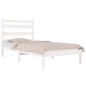 vidaXL Estructura de cama individual madera maciza blanco 75x190 cm vidaXL Estructura de cama individual madera maciza blanco 75x190 cm