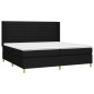 vidaXL Cama box spring colchón y luces LED tela negro 200x200 cm vidaXL Cama box spring colchón y luces LED tela negro 200x200 cm