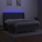 vidaXL Cama box spring colchón y luces LED tela gris oscuro 180x200 cm vidaXL Cama box spring colchón y luces LED tela gris oscuro 180x200 cm