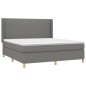 vidaXL Cama box spring colchón y luces LED tela gris oscuro 180x200 cm vidaXL Cama box spring colchón y luces LED tela gris oscuro 180x200 cm
