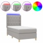 vidaXL Cama box spring colchón y luces LED tela gris claro 90x190 cm vidaXL Cama box spring colchón y luces LED tela gris claro 90x190 cm