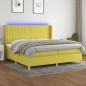 vidaXL Cama box spring colchón y luces LED tela verde 200x200 cm vidaXL Cama box spring colchón y luces LED tela verde 200x200 cm